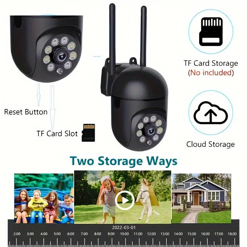 Outdoor Security Camera, 2.4G Surveillance Camera Video, Wifi Wireless Security Camera, Auto Tracking, Camera Full Color Night Vision and Two-Way Audio