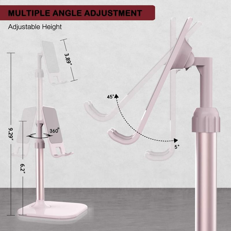 Adjustable Phone & Tablet Stand for Desk – Foldable Holder Compatible with Iphone, Ipad, Android Devices – Sturdy Desktop Stand Gift for Women, Men