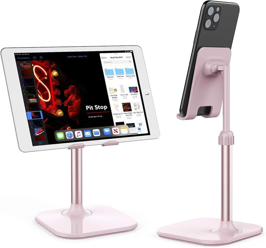 Adjustable Phone & Tablet Stand for Desk – Foldable Holder Compatible with Iphone, Ipad, Android Devices – Sturdy Desktop Stand Gift for Women, Men