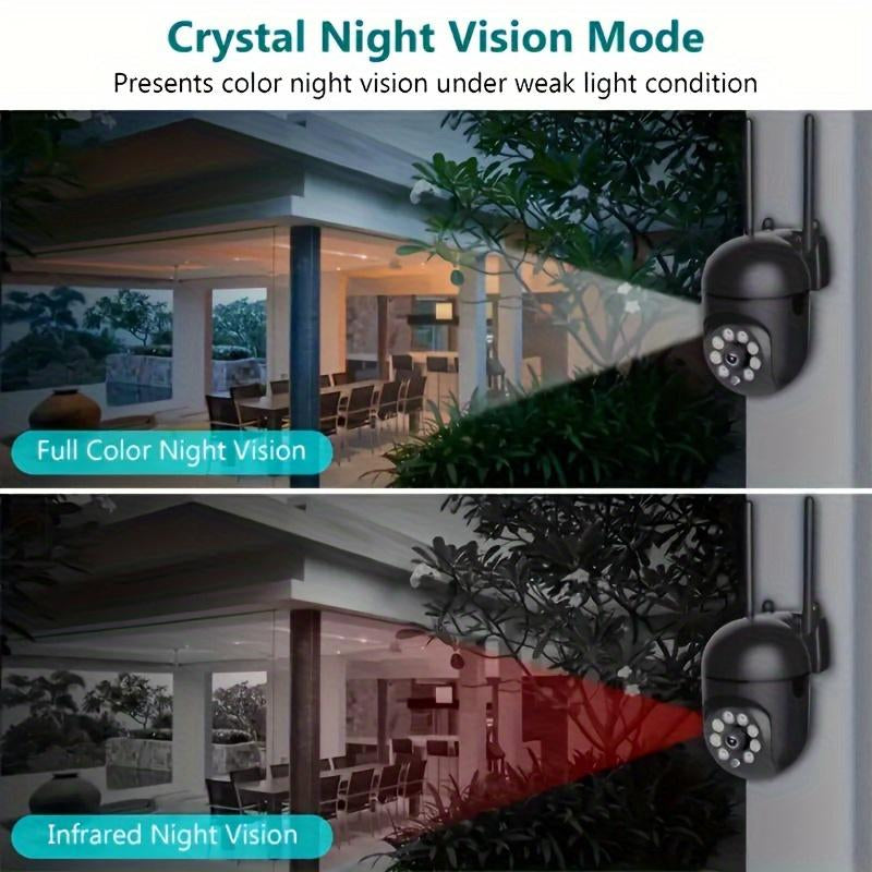 Outdoor Security Camera, 2.4G Surveillance Camera Video, Wifi Wireless Security Camera, Auto Tracking, Camera Full Color Night Vision and Two-Way Audio