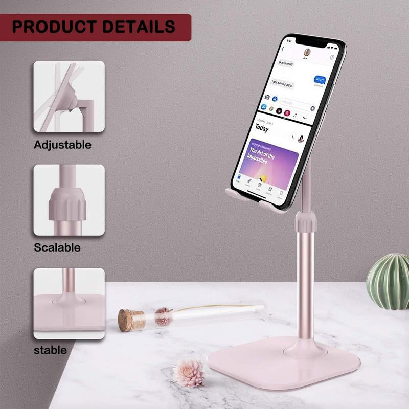 Adjustable Phone & Tablet Stand for Desk – Foldable Holder Compatible with Iphone, Ipad, Android Devices – Sturdy Desktop Stand Gift for Women, Men