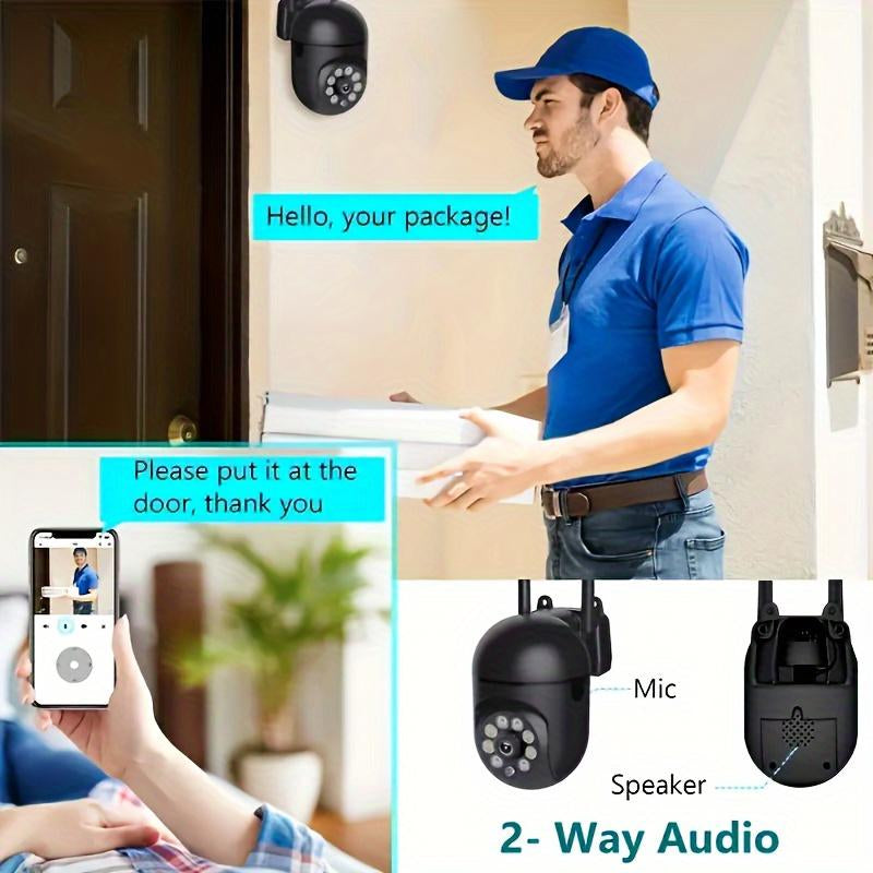 Outdoor Security Camera, 2.4G Surveillance Camera Video, Wifi Wireless Security Camera, Auto Tracking, Camera Full Color Night Vision and Two-Way Audio