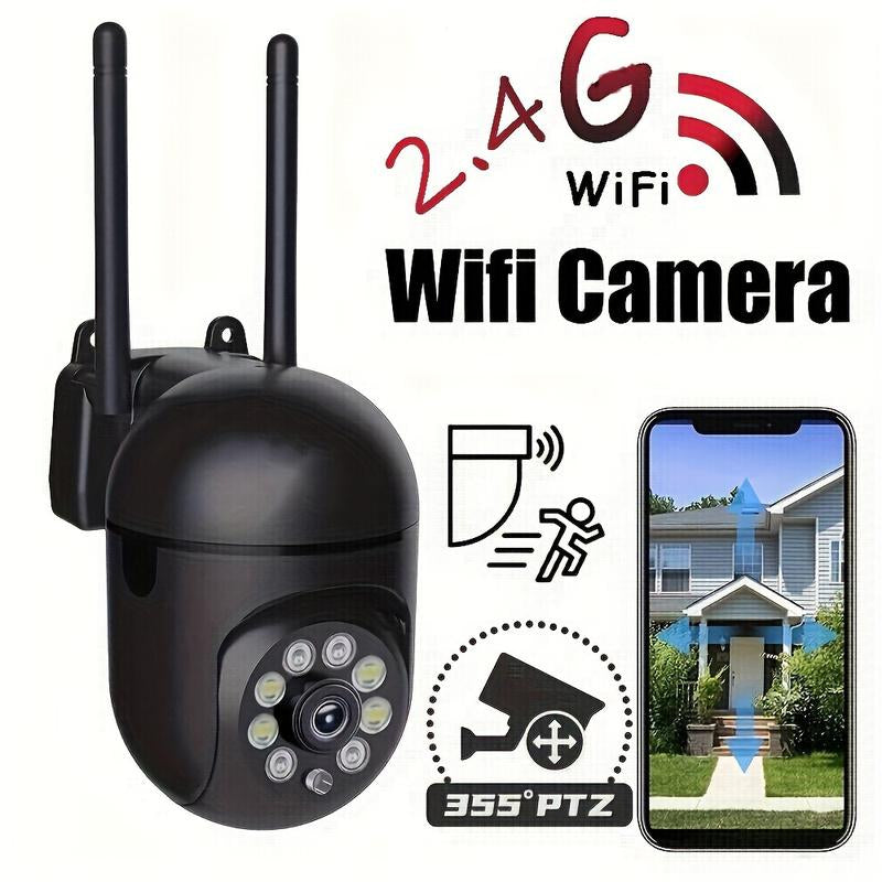 Outdoor Security Camera, 2.4G Surveillance Camera Video, Wifi Wireless Security Camera, Auto Tracking, Camera Full Color Night Vision and Two-Way Audio