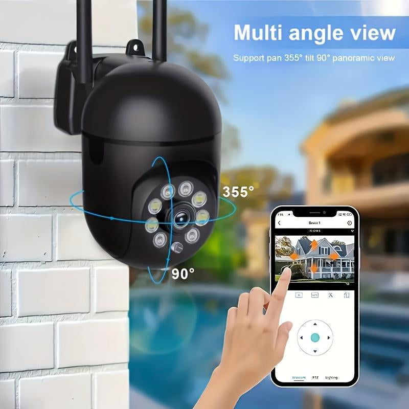 Outdoor Security Camera, 2.4G Surveillance Camera Video, Wifi Wireless Security Camera, Auto Tracking, Camera Full Color Night Vision and Two-Way Audio