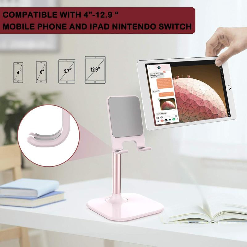 Adjustable Phone & Tablet Stand for Desk – Foldable Holder Compatible with Iphone, Ipad, Android Devices – Sturdy Desktop Stand Gift for Women, Men
