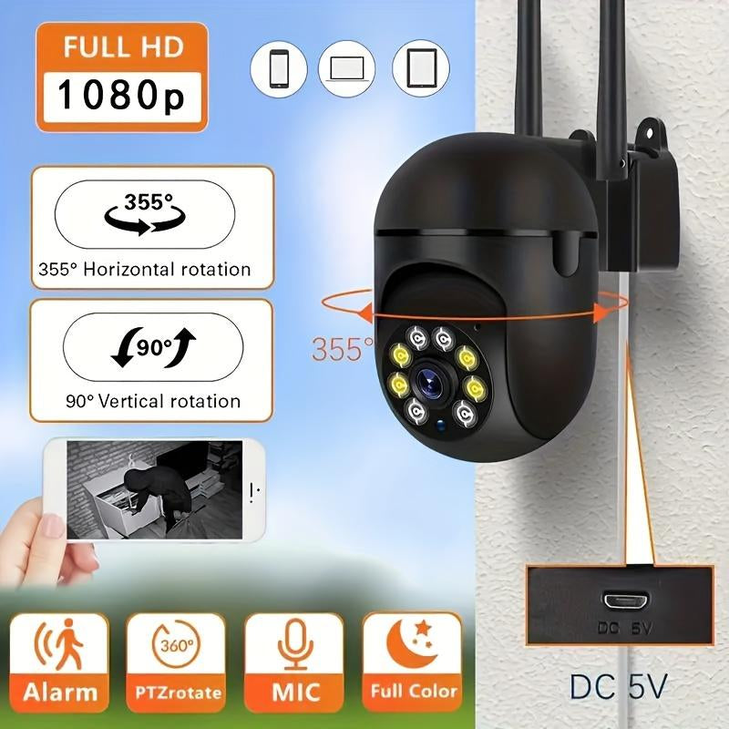 Outdoor Security Camera, 2.4G Surveillance Camera Video, Wifi Wireless Security Camera, Auto Tracking, Camera Full Color Night Vision and Two-Way Audio