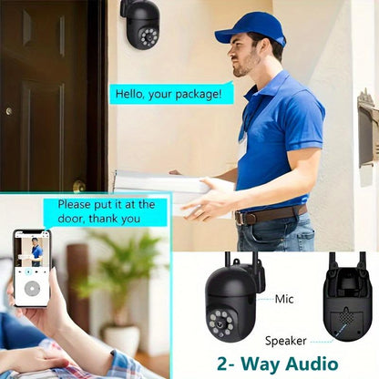 Outdoor Security Camera, 2.4G Surveillance Camera Video, Wifi Wireless Security Camera, Auto Tracking, Camera Full Color Night Vision and Two-Way Audio